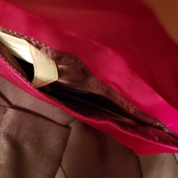 Dress up sachet mauve Satin and brown flower with - Picture 4 of 7